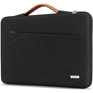 TECOOL 13 Inch Laptophoes Sleeve Case Cover voor 2018-2022 MacBook Air 13 M1 M2, 2016-2022 MacBook Pro 13, 12.3 Surface Pro 8/7/6/5/X, XPS 13, Envy 13 Beschermhoes Mouw met Handvat,Zwart