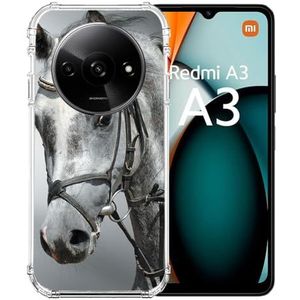 Cokitec Versterkte hoes voor Xiaomi Redmi A3 Animal Paard Wit