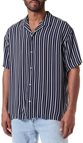 Jorluke Aruba Resort Shirt SS, Hemelkap/Stripes: strepen, M