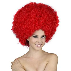 Rire Et Confetti - Fiedis054 – accessoires voor kostuum – pruik – Afro – maat XL – rood