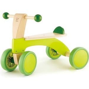 Ride-On Balance Bike, Sustainable Wood, Hape “Scoot-Around” Balance Bike, 4-Wheeled, Rubber Tyres, For Toddlers And Up, Bright Green. 12m - 4yrs
