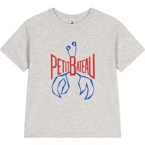 Petit Bateau T-shirt met korte mouwen voor jongens, Grijs, 10 Jaar
