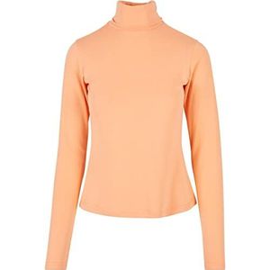 Urban Classics Dames Modal Turtleneck T-shirt met lange mouwen, oranje (papaya), M