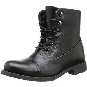 PIECES Dames SENIDA Leather Bootschoenen, zwart (black), 36 EU, zwart, 36 EU