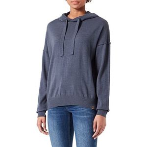 camel active Gebreide trui met capuchon voor dames met lange mouwen, donkergrijs, S