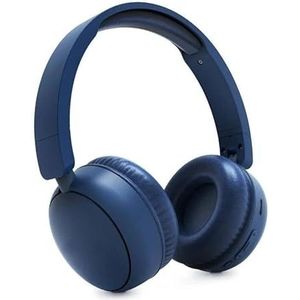 Draagbare FM-radio met hoofdtelefoon, blauw, digitale tuner, AUX-ingang, ideaal voor het luisteren naar muziek en berichten overal.