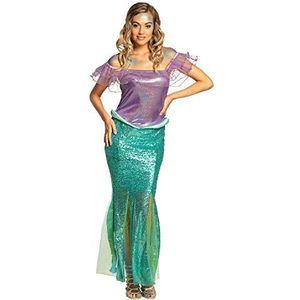 Boland - Zeemeerminprinses kostuum, lange jurk, voor vrouwen, zeemeermin, onderwaterwereld, vermomming, themafeest, carnaval
