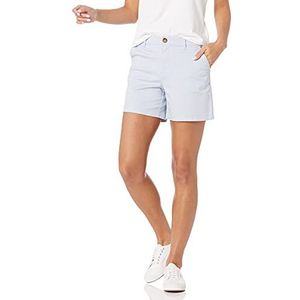 Amazon Essentials Dames Mid-Rise Slim-Fit 5 Inch Binnenbeenlengte Khaki Short (Verkrijgbaar in Rechte en Curvy Fits), Lichtblauw, 6, Lichtblauw, 38
