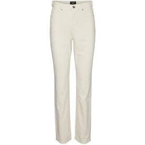 VERO MODA VMDREW HR Straight Jeans RA401 voor dames, straight-fit, ecru, 29W / 32L