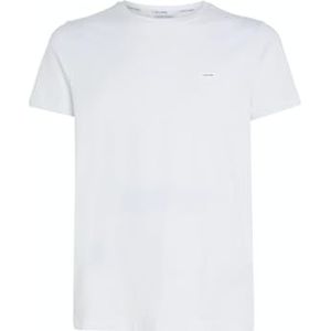 Calvin Klein Stretch Slim Fit T-shirt voor heren, andere gebreide tops, Helder Wit, L