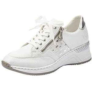 Rieker N4322 Sneakers voor dames, Wit wit wit zilver Argento 80 80, 38 EU