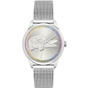 Lacoste Vrouwen analoog quartz horloge met roestvrij stalen band 2001259, Zilver Wit