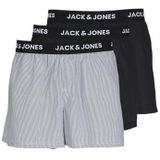 Jack & Jones Jacmario Woven Boxers 3 Pack, Zwart/Verpakking: zwart - strepen, XL