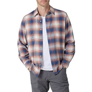 Wrangler Authentics Cloud flanellen overhemd voor heren, met button-down-kraag, koperbruin, klein