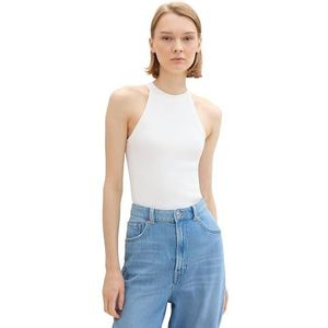 TOM TAILOR Denim Basic gebreide top voor dames, 10332 - Off White, L