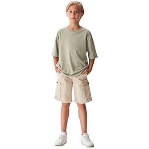 LTB Jeans T-shirts voor jongens Yalepe T-shirt met korte mouwen met LTB-logo print in grijs maat - 104CM, Forest Fog 14023, 104 cm