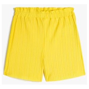 Koton Girls's Pleated Elastische Tailleband Relax Cut Shorts, geel (161), 11-12 Jaar