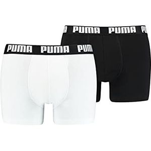 PUMA heren Ondergoed Basic Boxers, Weiß / Zwart, L