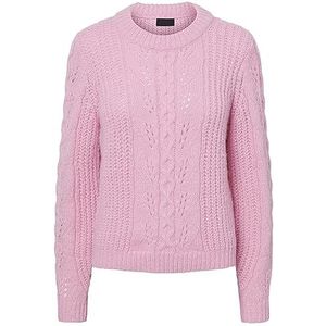 PIECES PCASSANDRA LS O-Neck Knit BF BC, Begonia Pink, XS