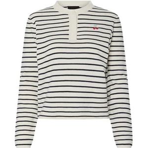 PIECES Pcsenna Ls Half Placket Knit Mpa Bc, cloud dancer, XL