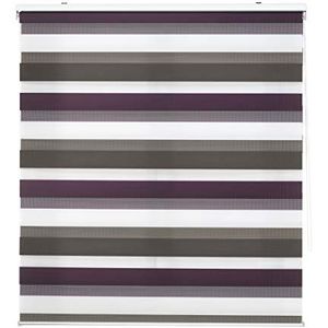 INTERBLIND | Dubbellaags premium rolgordijn voor nacht en dag, afmetingen 100 x 180 cm breedte x hoogte - dag- en nachtrolgordijn, afmetingen stof 97 x 175 cm, bruin-violet