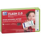 Oxford Flash 2.0 Flashcards A7 geruit 5mm groen pak 80 kaartjes