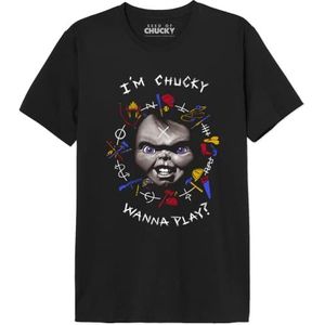 Chucky T-shirt heren, Zwart, S