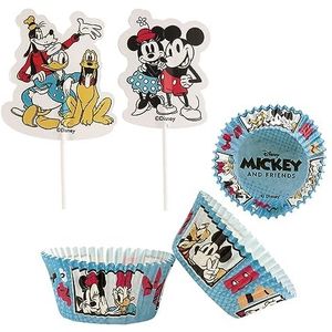 Dekora - Cupcake Decoratie Kit met Mickey & Friends Papieren Cupcake Toppers - 24 Eenheden