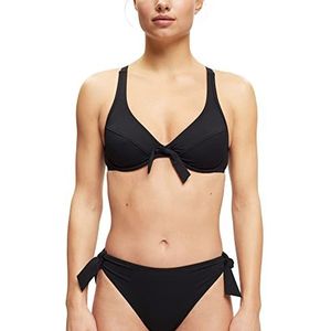 ESPRIT Gestructureerd bikinitop met knoopdetail, zwart, 36 / 70C
