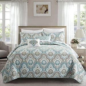 Home Soft Things Quilts Coverlets, Polyester Blend, Teal Aqua, 123"" x 106