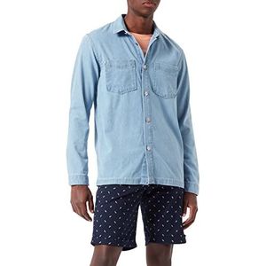 TOM TAILOR Denim Uomini Overshirt jeansjas 1031065, 10143 - Heavy Bleached Blue Denim, S