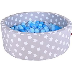 KNORRTOYS.COM 68163 Ballenbad Soft - Grey White Stars - 300 ballen Soft Blue/Transparent