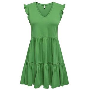 ONLY Onlmay Cap Sleev Fril Dress JRS Noos mini-jurk voor dames, Green Bee, XL