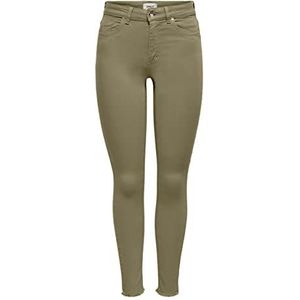 ONLY Dames ONLBLUSH MID SK ANK RAW COL PNT broek, Aloe, XS/32