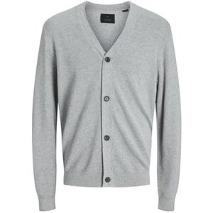 JACK & JONES Heren Jprblacashmere Cardigan V-hals gebreide jas, lichtgrijs gem., L