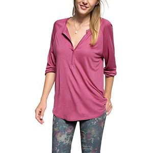ESPRIT Damesshirt met lange mouwen van zijdeachtig materiaal, roze (dark pink 650), XS
