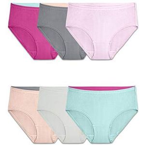 Fruit of the Loom Underwear ademende slips (regular & plus size) boxershorts (set van 6) dames, Slip met lage taille - Micro Mesh - 6 stuks, 34