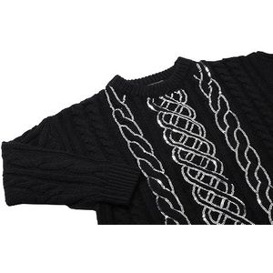 faina Stijlvolle gebreide trui voor dames met gestructureerd patroon zwart maat XS/S, zwart, XL