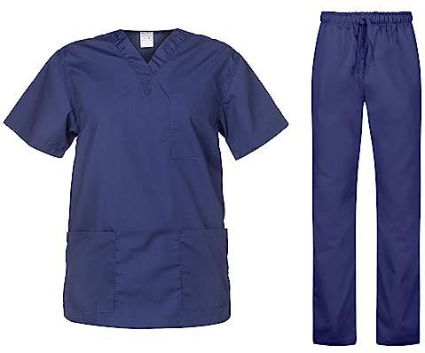 B-well - Cesare - Medische Uniformen - Marineblauw - Unisex Scrub Set - Slip-on Jack en Slipbroek