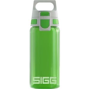 SIGG Viva One Green drinkfles voor kinderen, 0,5 liter, vrij van schadelijke stoffen, met lekvrij deksel, met één hand bedienbare sportdrinkfles