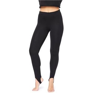 Bellivalini Thermische leggings voor dames, gevoerd met voetlus, voor de winter, warm, apre ski BLV50-321, zwart, S