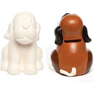 Baker Ross Keramische spaarpot hond"" voor kinderen om te knutselen en te decoreren (2 stuks)