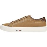 TOMMY HILFIGER - Sneakers Laag - Lichtbruin / Donkerbruin - Effen - Gerecycled Materiaal