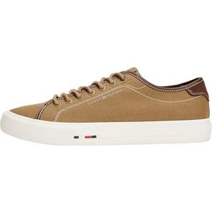 TOMMY HILFIGER - Sneakers Laag - Lichtbruin / Donkerbruin - Effen - Gerecycled Materiaal