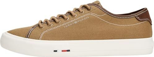 TOMMY HILFIGER - Sneakers Laag - Lichtbruin / Donkerbruin - Effen - Gerecycled Materiaal
