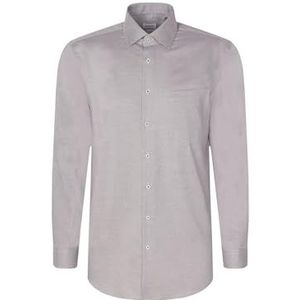 Seidensticker Zakelijk overhemd voor heren, regular fit, strijkvrij, Kent-kraag, lange mouwen, 100% katoen, bruin, 44