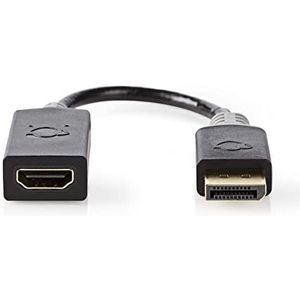DisplayPort-Kabel - DisplayPort Male - HDMI Connector - 4K@30Hz - Verguld - 0.20 m - Rond - PVC - Antraciet - Doos