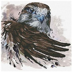 Lieveheersbeestje borduurset Falcon Salute, kruissteekset ca. 30,5 x 30,5 cm, complete set voor een hoekig borduurmotief, handwerkhobby voor volwassenen en kinderen vanaf 8 jaar