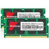 Kuesuny 16GB KIT (2X8GB) DDR3/DDR3L 1600MHz Sodimm Ram PC3/PC3L-12800S PC3/PC3L-12800 1.5V/1.35V CL11 204 Pin 2RX8 Dual Rank Non-ECC Unbuffered Memory Ram Ideaal voor upgrade van notebooklaptop