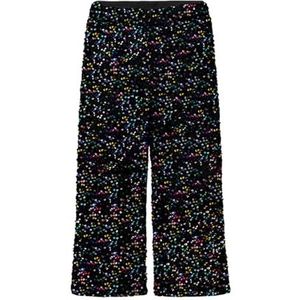 NAME IT Meisjes Nkfrunica Wide Pant Rt stoffen broek, Zwart/Detail:multi, 122